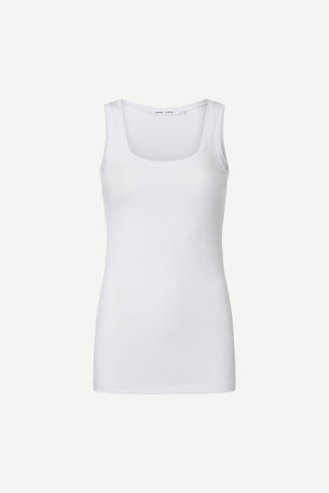 White scoop neck vest top