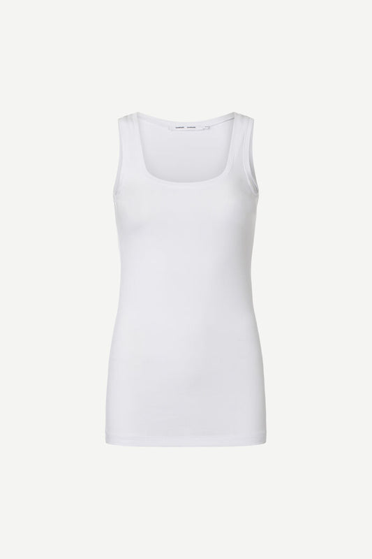 White scoop neck vest top