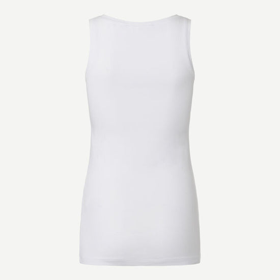 White scoop neck vest top