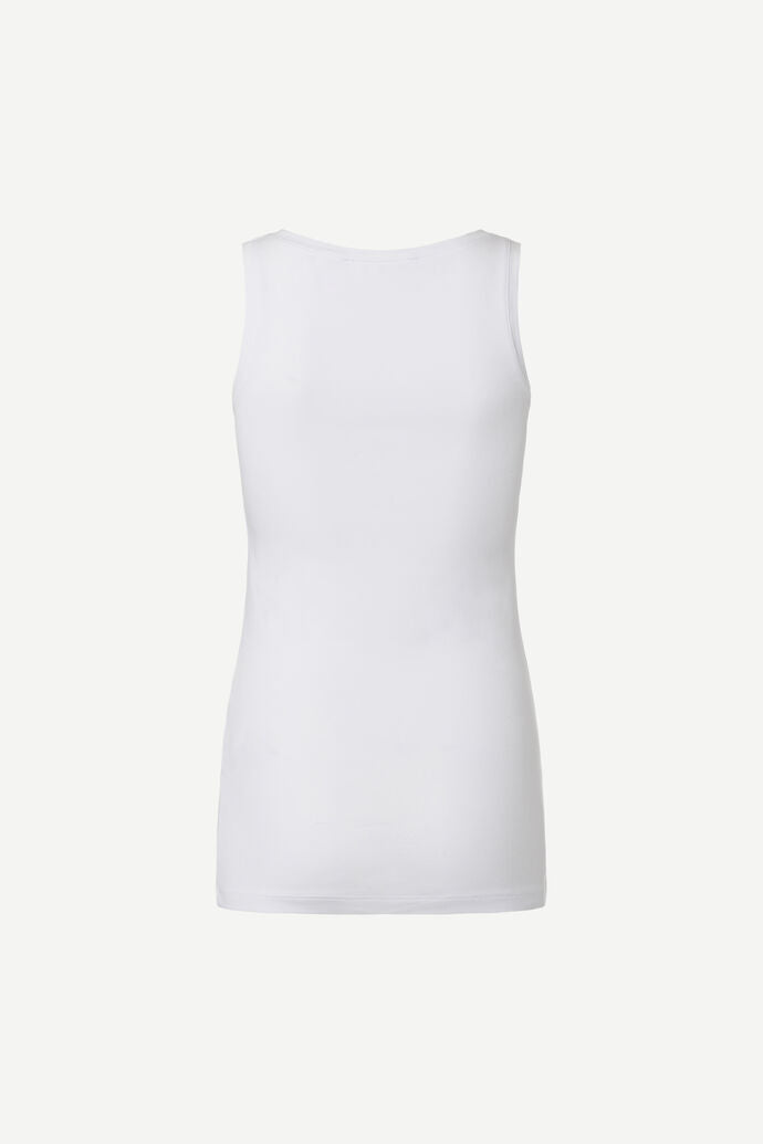 White scoop neck vest top