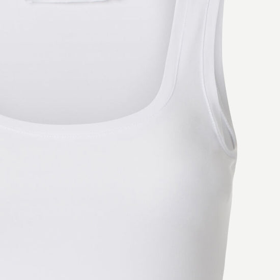 White scoop neck vest top