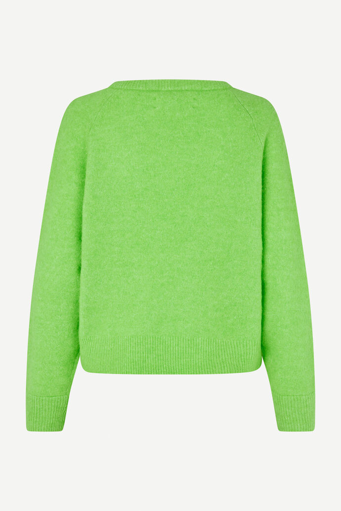 Bright green wide crew neck jumper with long sleeves