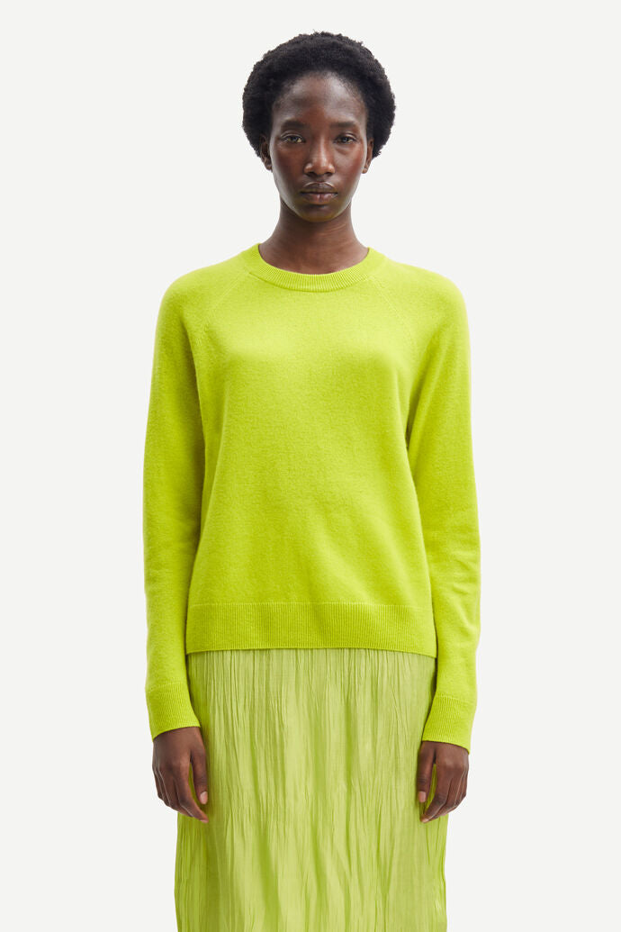Lime green crew neck cashmere jumper
