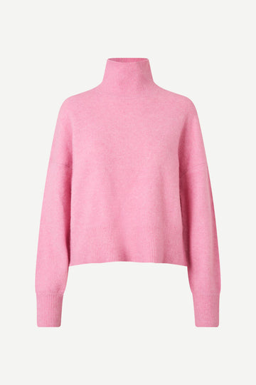 pink turtleneck jumper