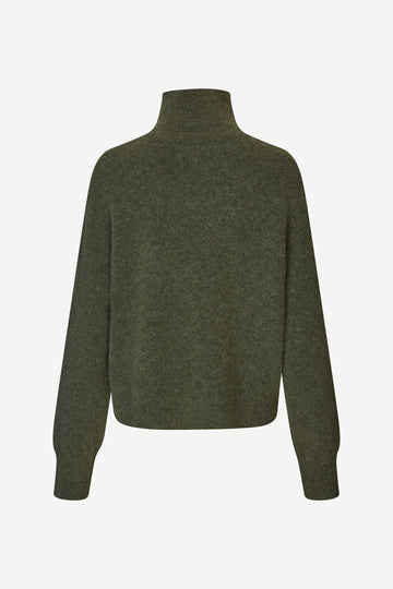 dark green turtle neck jumper