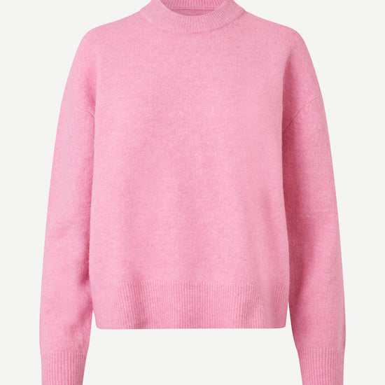 pink o neck jumper