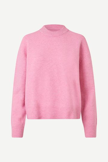 pink o neck jumper