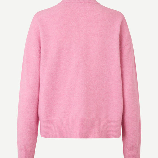 pink o neck jumper rear view 