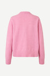 pink o neck jumper rear view 