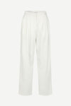 Ecru linen look pleated front trousers with side pockets