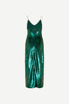 Green sequin maxi straight fit dress