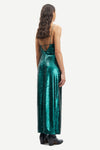Green sequin maxi straight fit dress