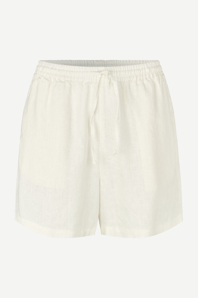 Linen cotton lined  shorts with an elasticated waistband and drawstring waist