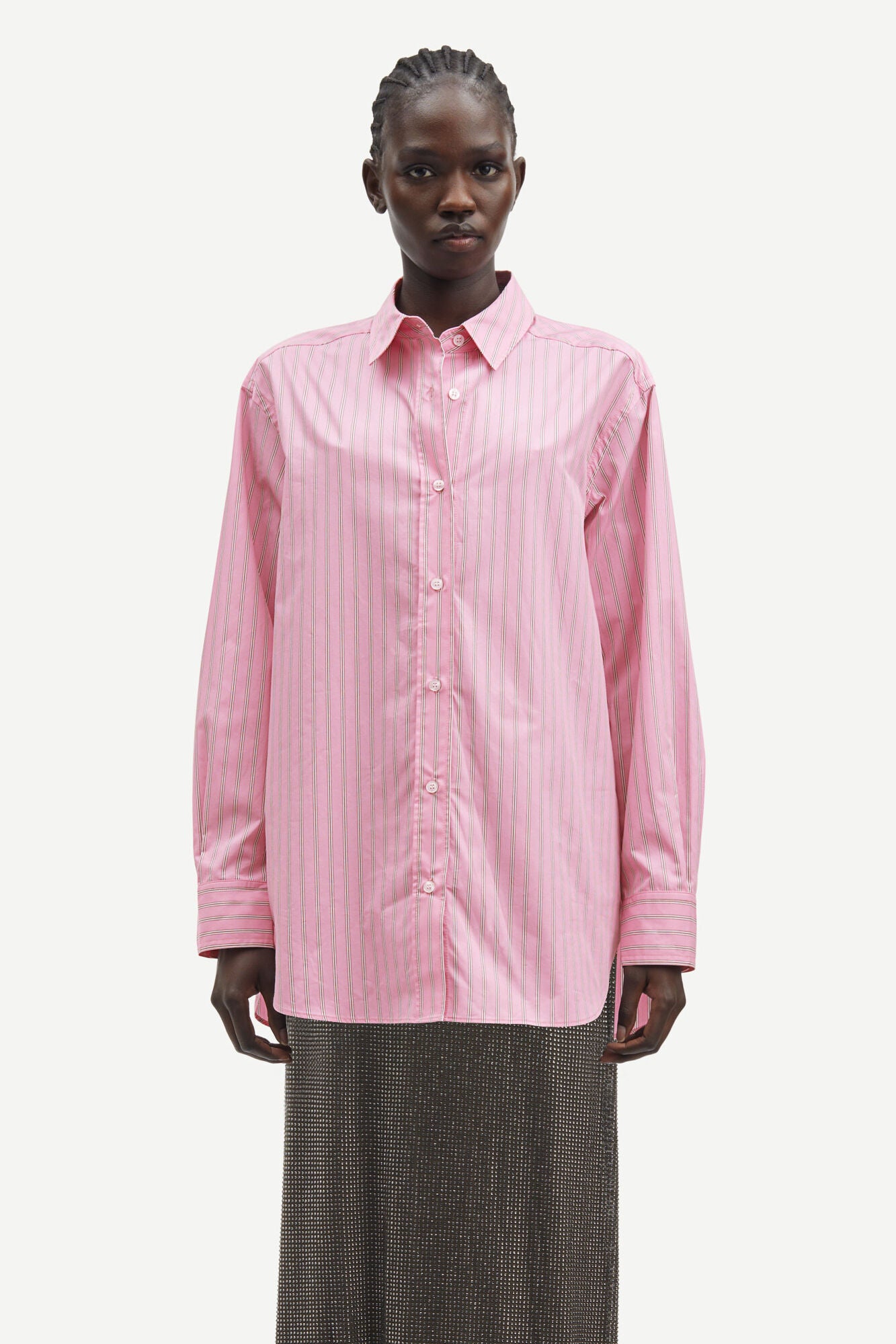 pink stripe oversized shirt 