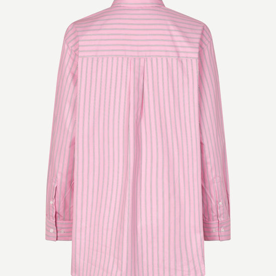 pink stripe oversized shirt  rear view 