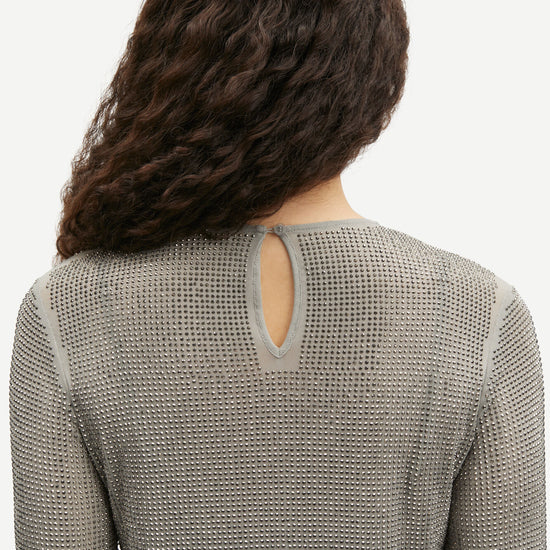 rhinestone top with round neck  rear view