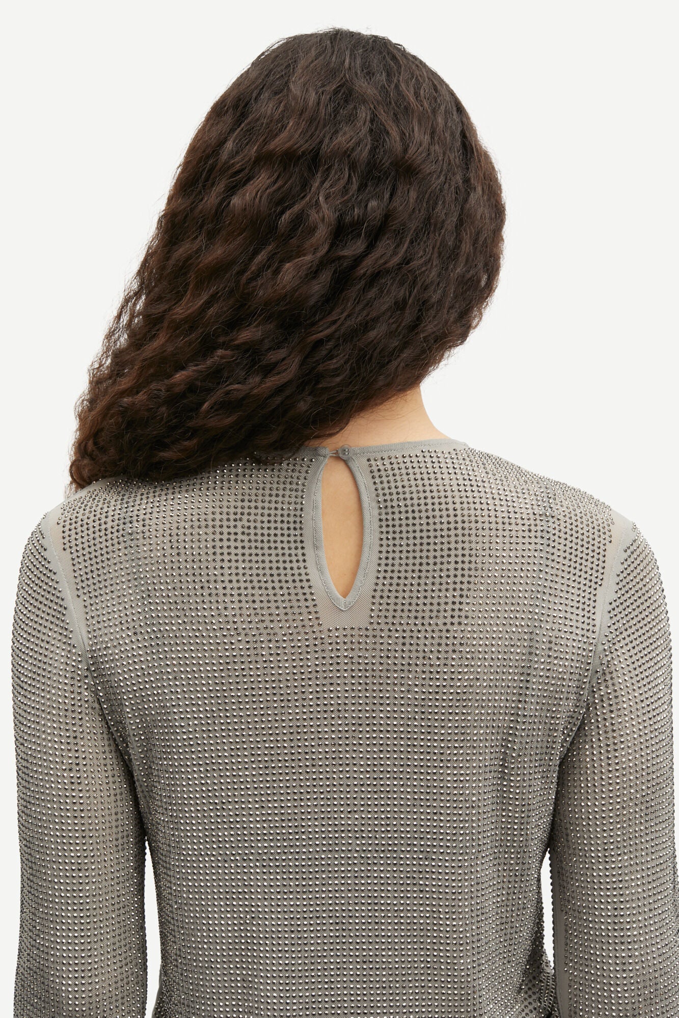 rhinestone top with round neck  rear view