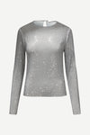 rhinestone top with round neck 