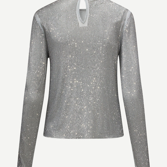 rhinestone top with round neck rear view