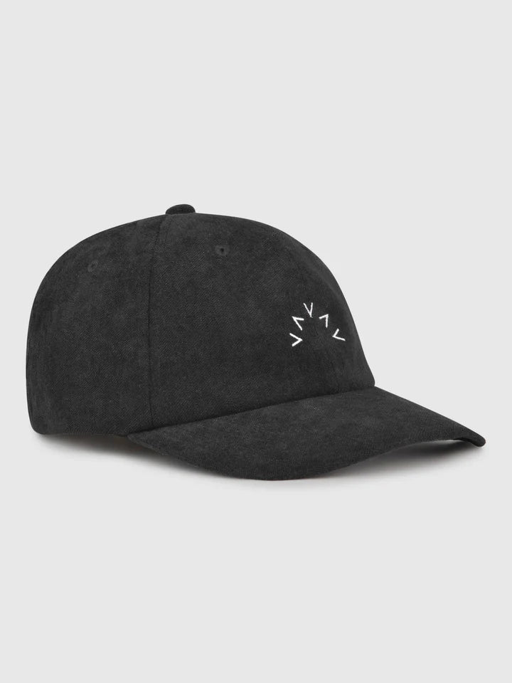 black cap with white Varley branding