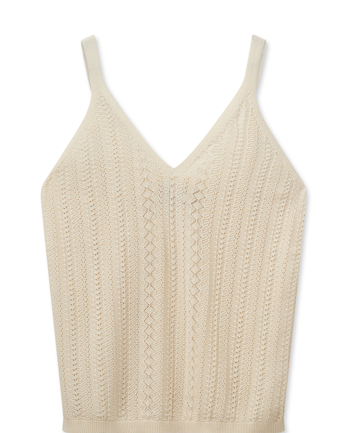 Ecru Cotton knitted vest top