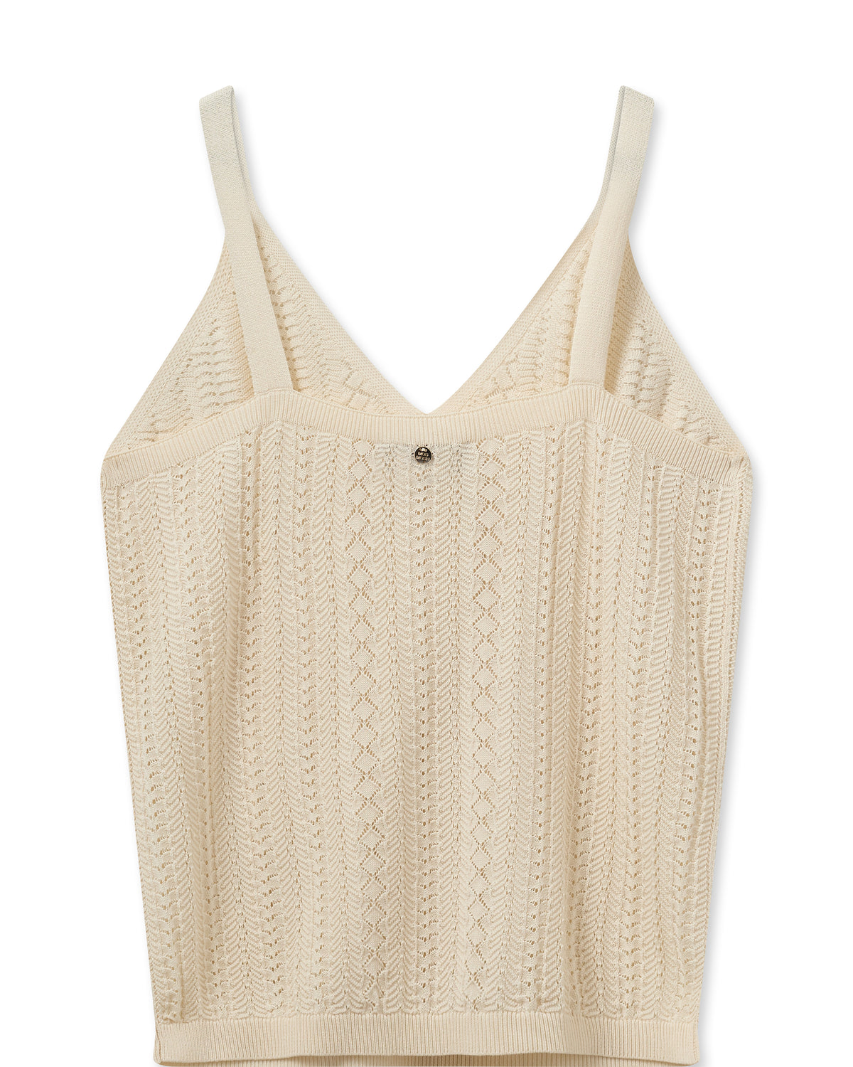 Ecru Cotton knitted vest top rear view