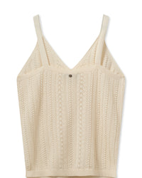 Ecru Cotton knitted vest top rear view