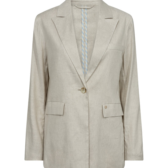 Unlined Linen Single breasted blazer in beige