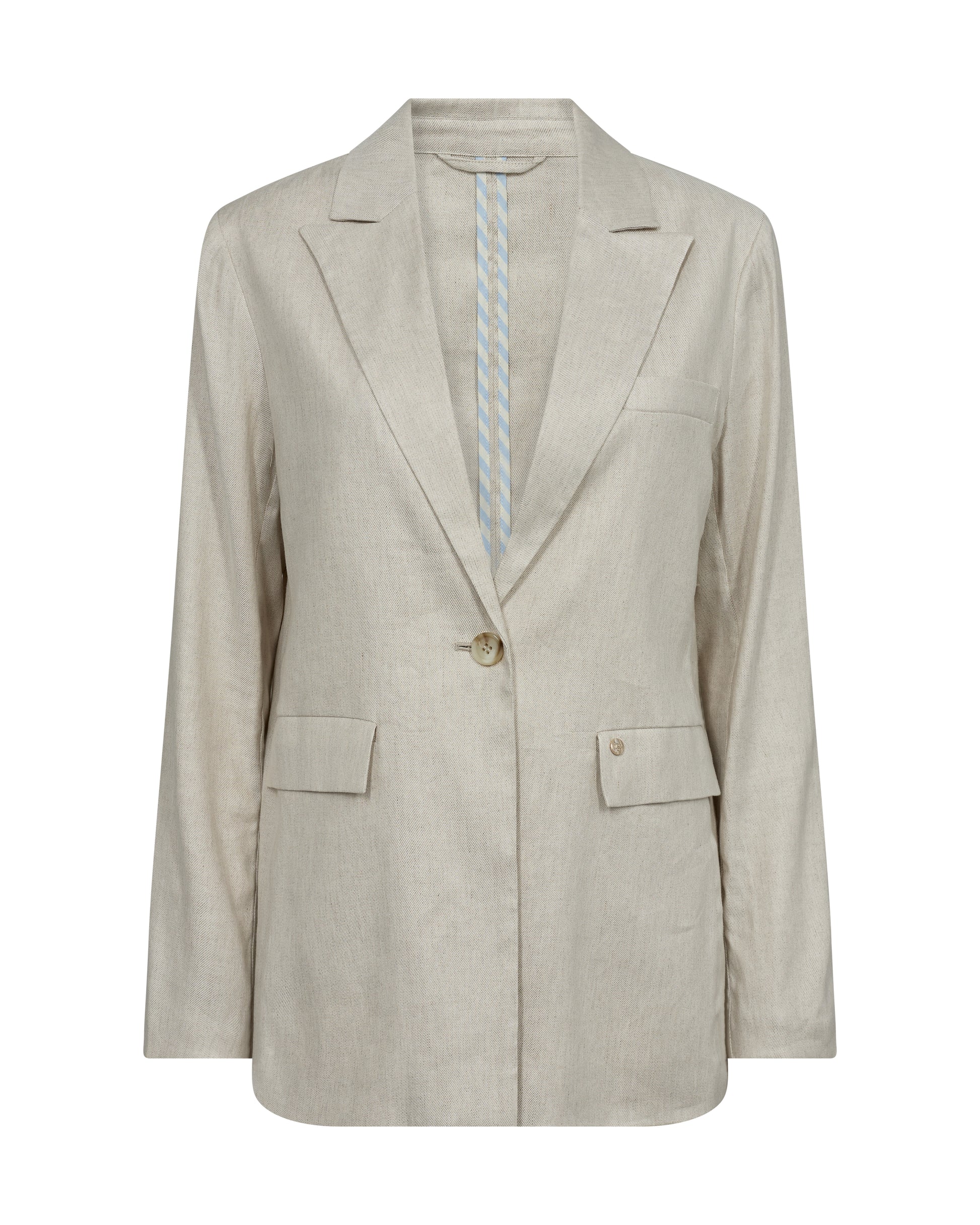 Unlined Linen Single breasted blazer in beige