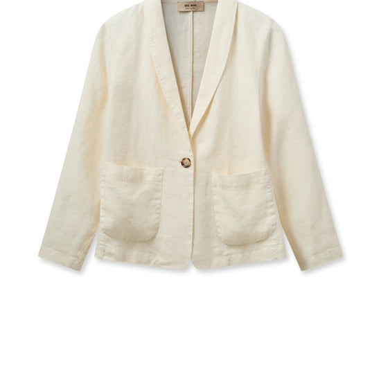 Butter cream single breasted linen blazer