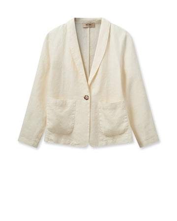 Butter cream single breasted linen blazer