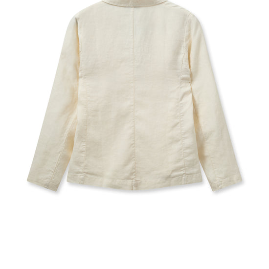 Butter cream single breasted linen blazer