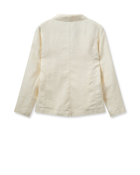 Butter cream single breasted linen blazer