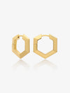 medium sized hexagon shaped gold hoops from rachel jackson