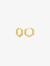 mini hexagon shaped gold hoop earrings from rachel jackson