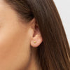 Heart wing gold plated single stud earring