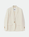 Cream blazer with plastic tortoise shell effect buttons