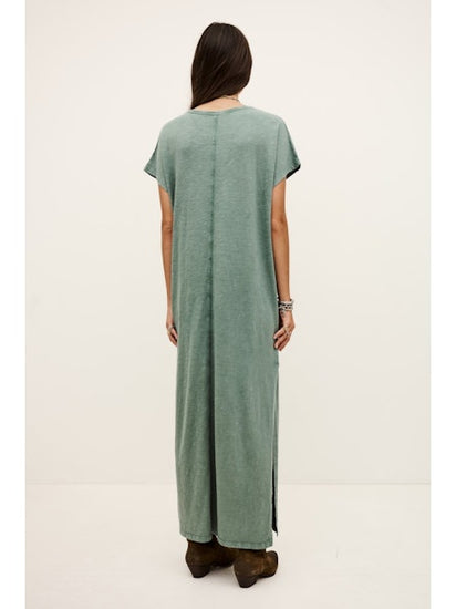 Rear view of green t shirt dress from ba&sh