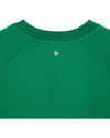 green round neck jumper with rib detailing and new york on the front rear view