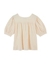 round neck puff short sleeve cream t shirt from emile and ida rear