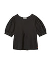 round neck black short puffy sleeve t shirt from emile and ida