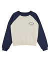 blue and white sweatshirt on a white background