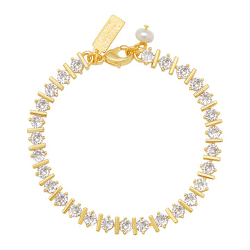 Ridged Tennis Bracelet Gold