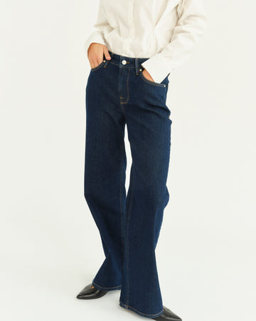 Dark wash straight leg jeans 