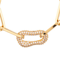 Gold plated chain necklace with cz links