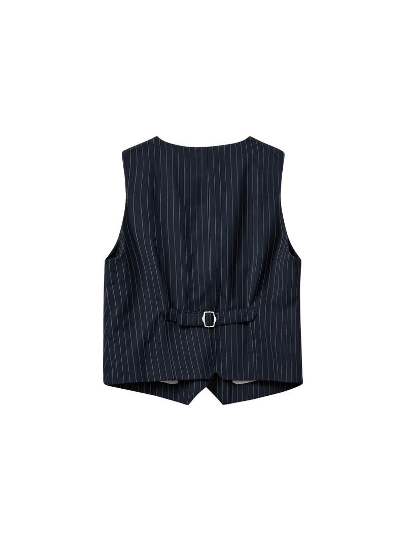 Navy pinstripe waistcoat