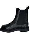 Black pull on Chelsea boot. 