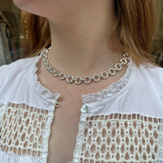 silver chain choker necklace