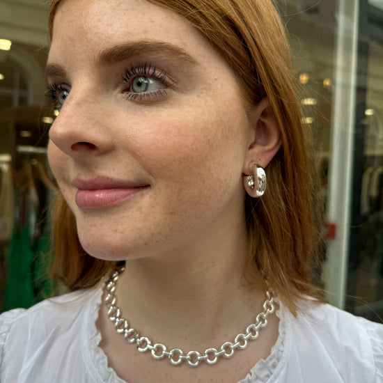 chunky silver hoops