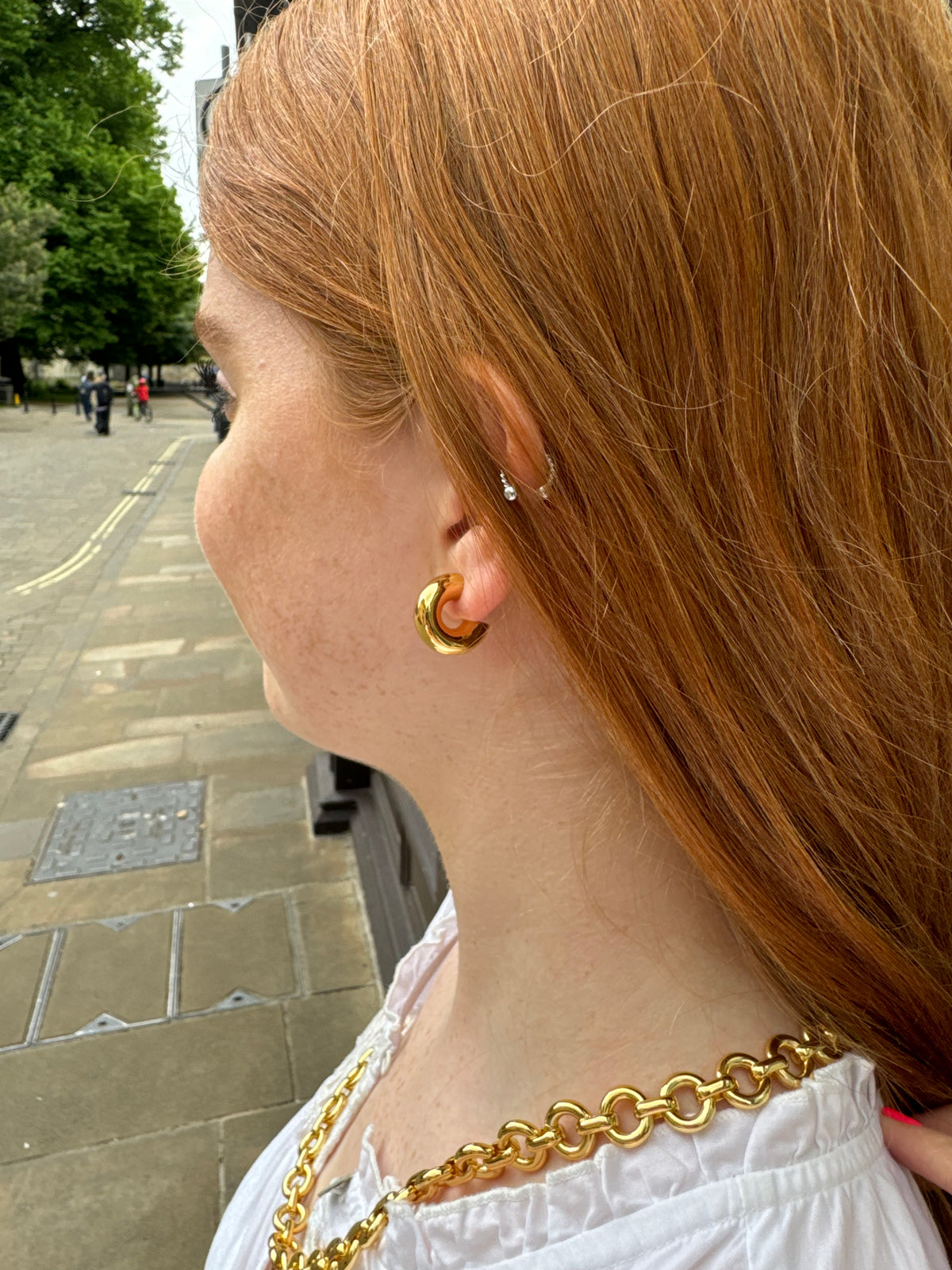 small chunky gold hoops
